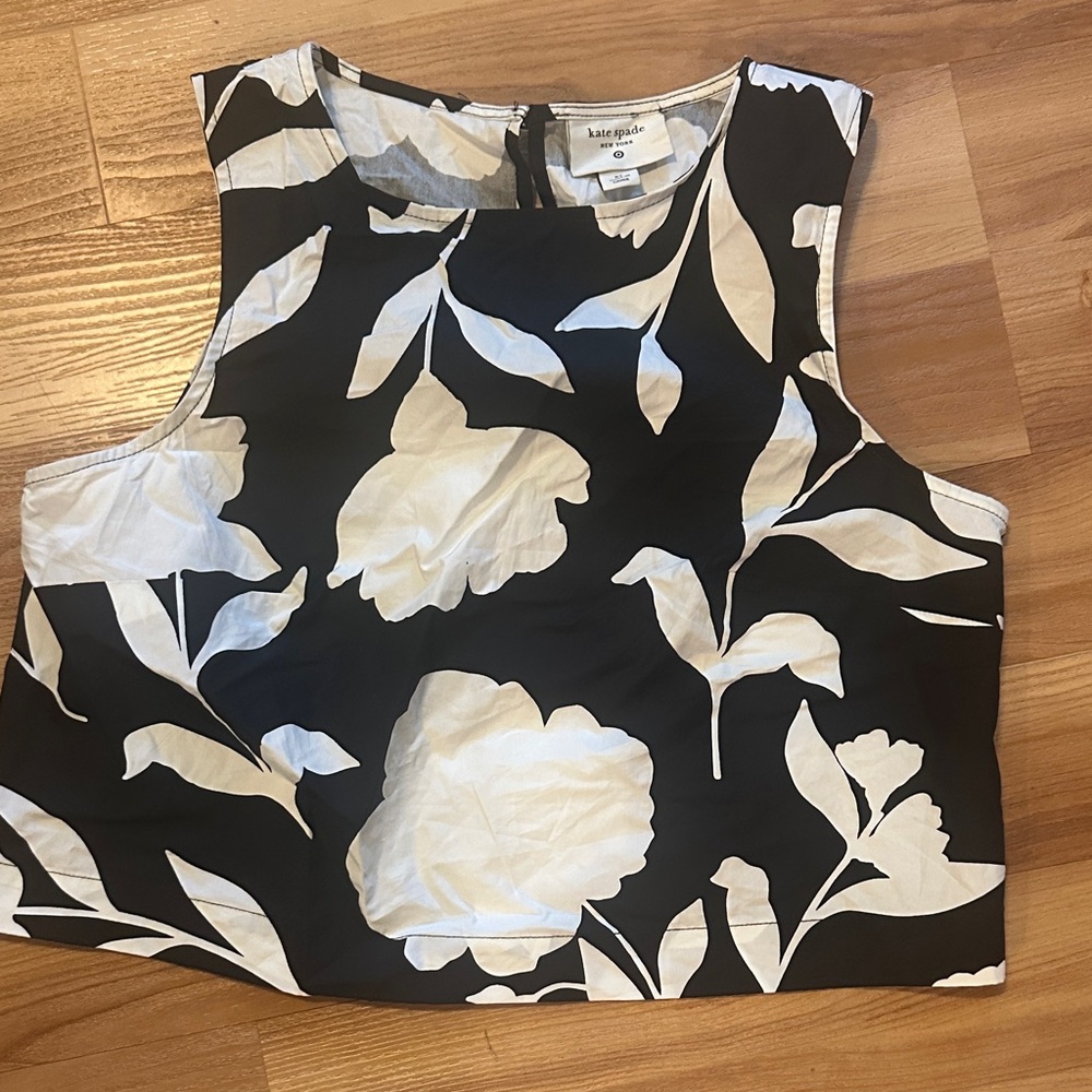 Kate Spade Monochrome Floral Tank Top